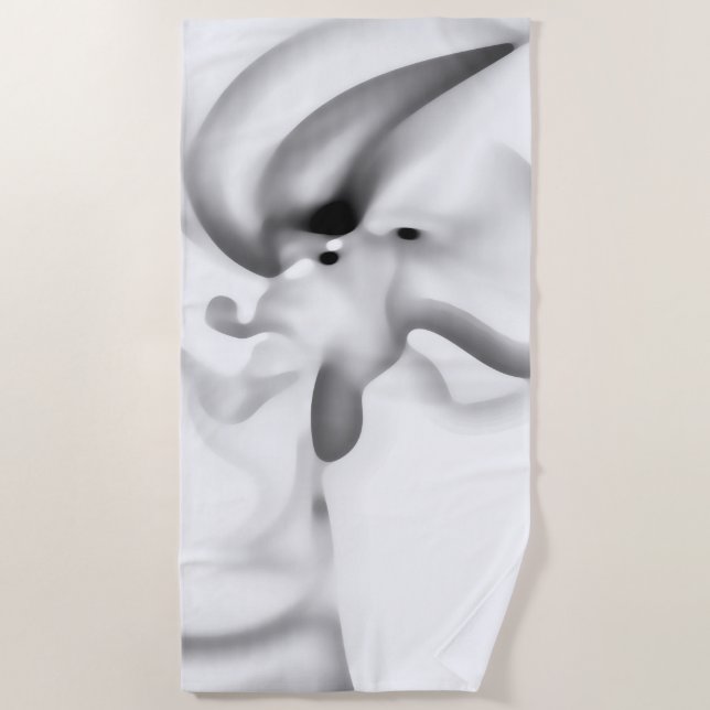 Frozen: Abstract Gray, White & Black Beach Towel (Front)