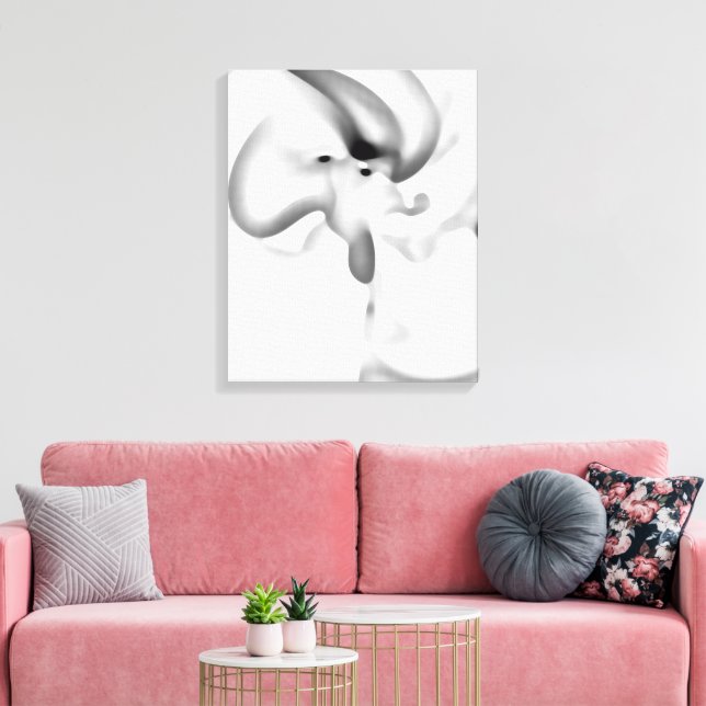 Frozen: Abstract Gray, White & Black Canvas Print (Insitu(LivingRoom))