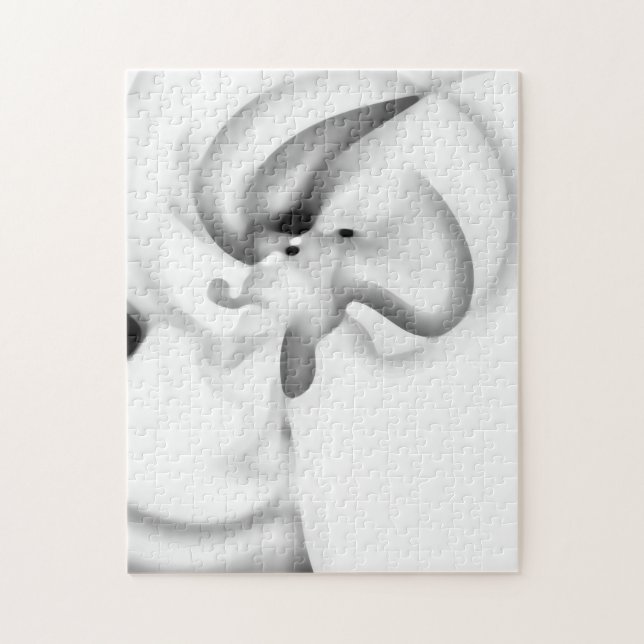 Frozen: Abstract Gray, White & Black Jigsaw Puzzle (Vertical)