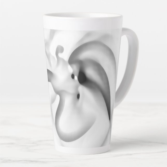 Frozen: Abstract Gray, White & Black Latte Mug (Right Angle)