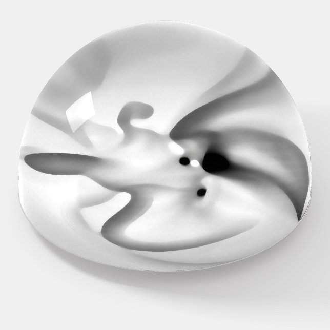 Frozen: Abstract Gray, White & Black Paperweight (Angled)