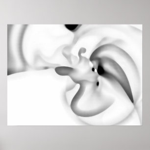 Frozen: Abstract Gray, White & Black Poster