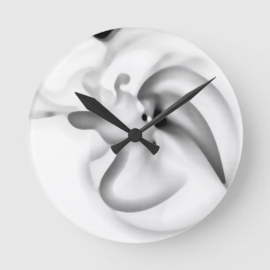 Frozen: Abstract Gray, White & Black Round Clock