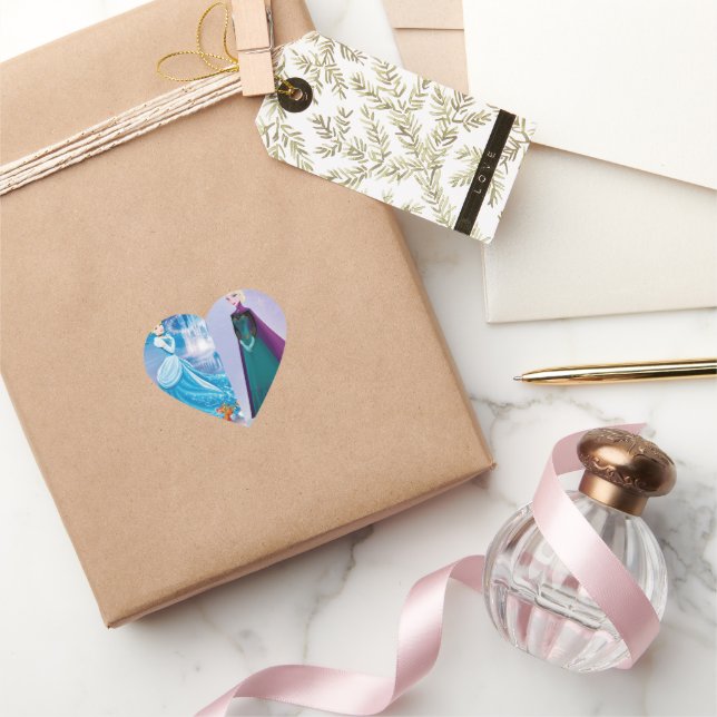 frozen and Cinderella friendship  Heart Sticker (Gifting)
