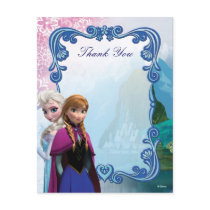 Frozen Anna and Elsa Birthday Thank You Note Card