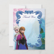 Frozen  Anna And Elsa Birthday Thank You Note Card at Zazzle