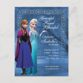 Frozen Anna And Elsa Snowflake Birthday Invitation by frozen at Zazzle