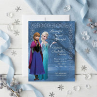 Frozen Anna and Elsa Snowflake Birthday Invitation