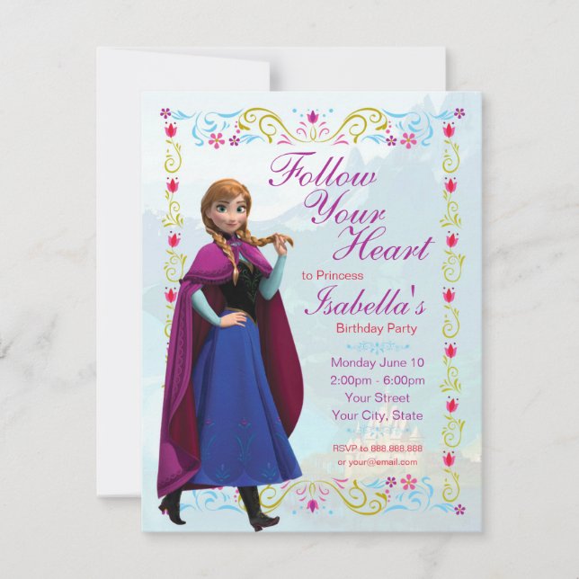Frozen Anna Birthday Party Invitation (Front)