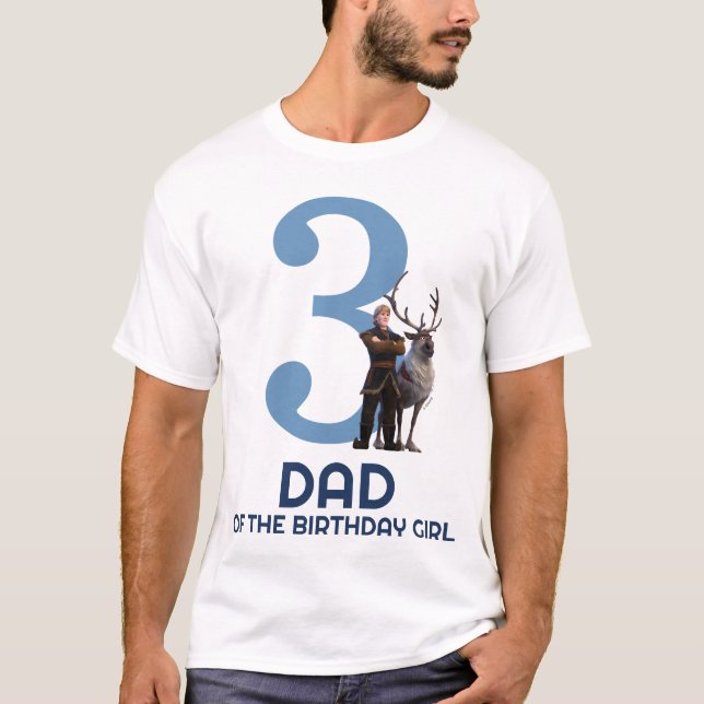 Frozen - Anna & Elsa | Dad of the Birthday Girl T-Shirt (Front)