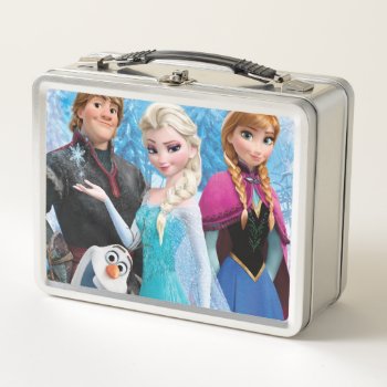 Frozen | Anna  Elsa  Kristoff And Ola Metal Lunch Box by frozen at Zazzle