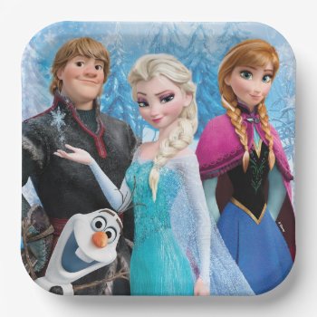 Frozen | Anna  Elsa  Kristoff And Olaf Paper Plates by frozen at Zazzle