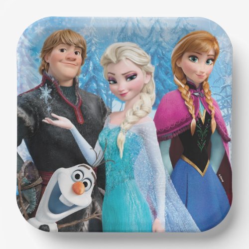 Frozen  Anna Elsa Kristoff and Olaf Paper Plates