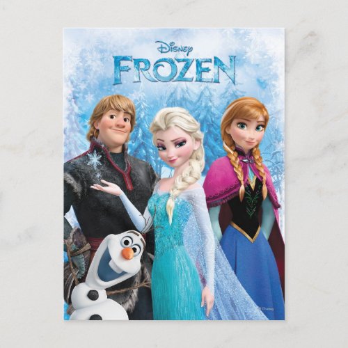 Frozen  Anna Elsa Kristoff and Olaf Postcard