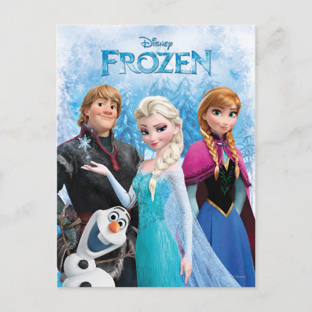 Frozen | Anna, Elsa, Kristoff and Olaf Postcard | Zazzle