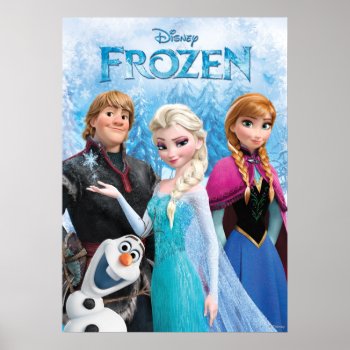 Frozen | Anna  Elsa  Kristoff And Olaf Poster by frozen at Zazzle