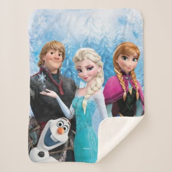 Frozen | Anna  Elsa  Kristoff And Olaf Sherpa Blanket by frozen at Zazzle