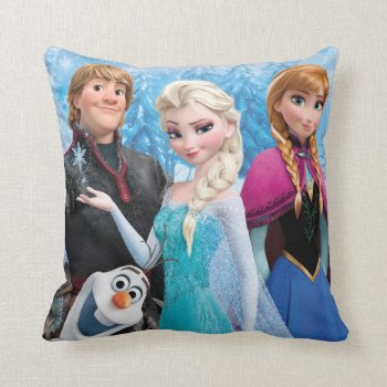 Frozen | Anna  Elsa  Kristoff And Olaf Throw Pillow by frozen at Zazzle