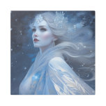 Frozen Beauty Snow Queen in Winter Wonderland Metal Print