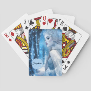Frozen Beauty Snow Queen in Winter Wonderland Poker Cards