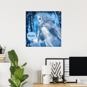 Frozen Beauty Snow Queen in Winter Wonderland Poster