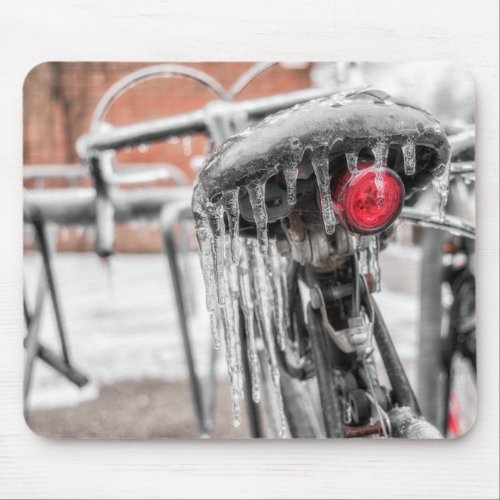 Frozen Bicycle in Winter Photograph Mouse Pad