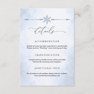 Frozen Birch Tree Wedding Details Card