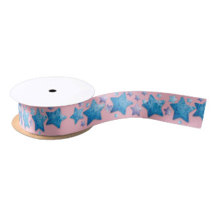 frozen blue and purple stars ribbon
