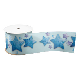 frozen blue and purple stars ribbon