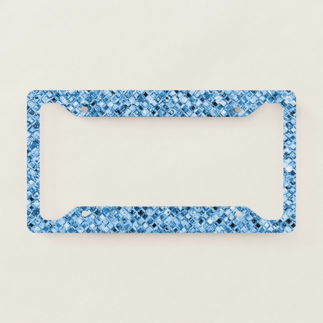 Frozen Blue Glitter License Plate Frame (Front)