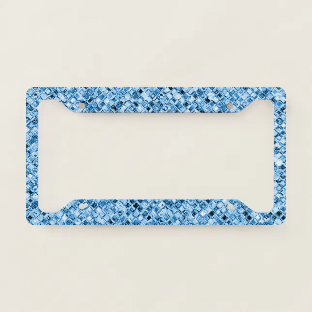 Frozen Blue Glitter License Plate Frame Zazzle