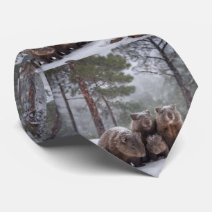 Frozen Burrow: Australian Wombat Family,  Neck Tie