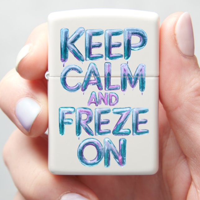 Frozen Calm & Freeze On Zippo Lighter (In Hand)