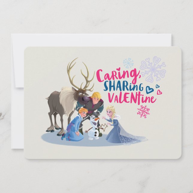 Frozen | Caring, Sharing Valentine Holiday Card (Front)