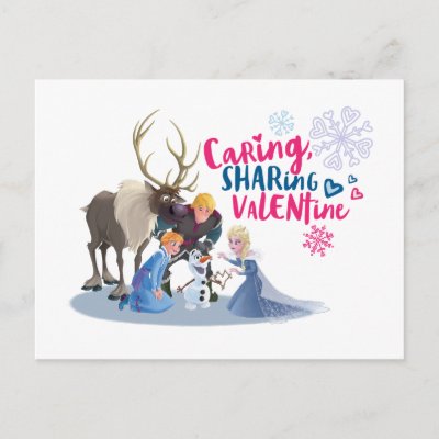 Frozen | Caring, Sharing Valentine Holiday Postcard