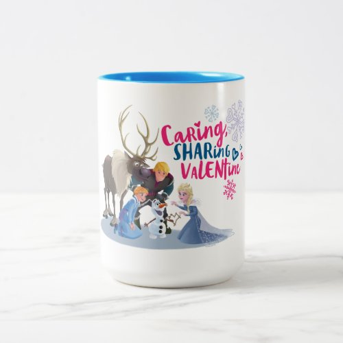 Frozen  Caring Sharing Valentine Two_Tone Coffee Mug