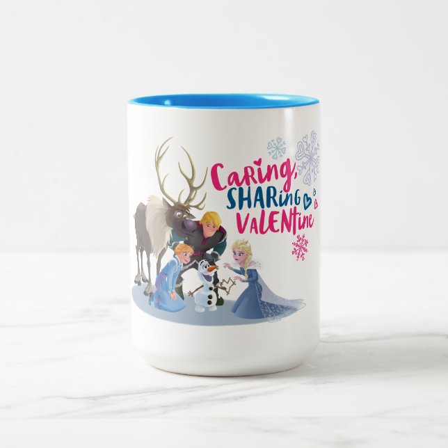 Frozen | Caring, Sharing Valentine Two-Tone Coffee Mug (Center)