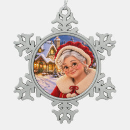 Frozen Christmas Magic Mother Christmas Snowflake Snowflake Pewter Christmas Ornament