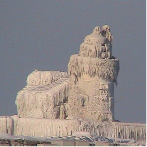 Frozen Cleveland Lighthouse Statuette