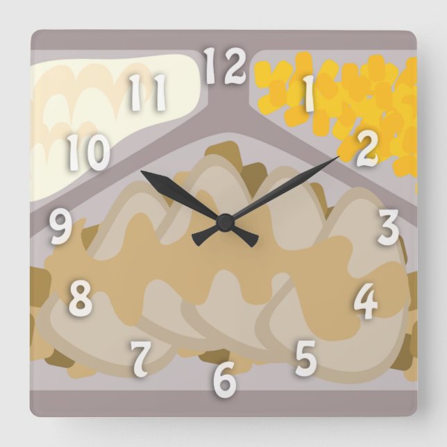 Frozen Dinner Time Fun Cheeky Art Design Square Wall Clock (Front)