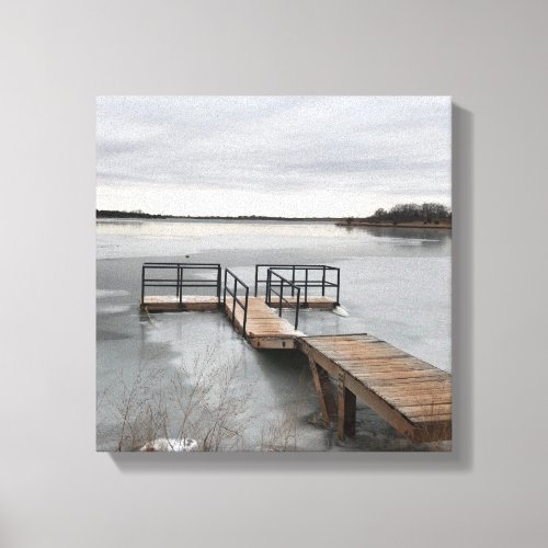 Frozen Dock  Canvas Print