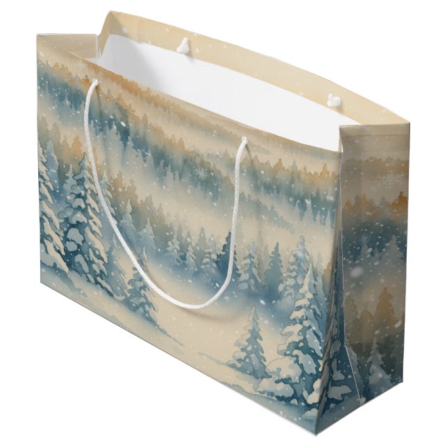 Frozen Dreams Snowy Landscape Large Gift Bag (Back Angled)