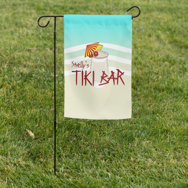 Frozen Drink Name Tiki Bar Garden Flag (In SItu)
