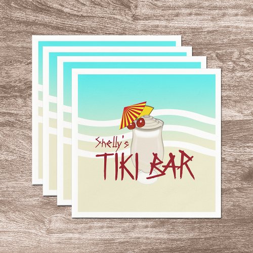 Frozen Drink Name Tiki Bar Napkins