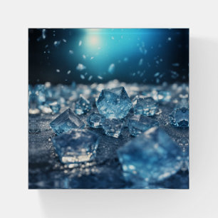 Frozen Elegance Crystal Ice Clarity Paperweight