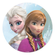 Frozen Elsa and Anna Birthday Classic Round Sticker