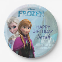 Frozen Elsa and Anna Birthday Paper Plate