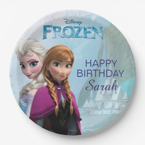 Frozen Elsa and Anna Birthday Paper Plates