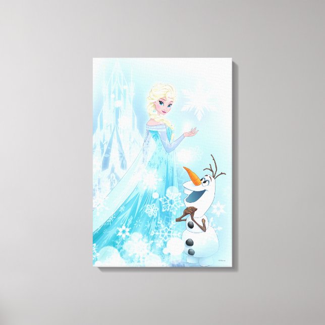 Frozen | Elsa and Olaf - Icy Glow Canvas Print (Front)