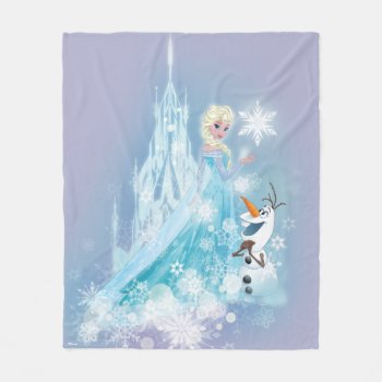 Frozen | Elsa And Olaf - Icy Glow Fleece Blanket by frozen at Zazzle